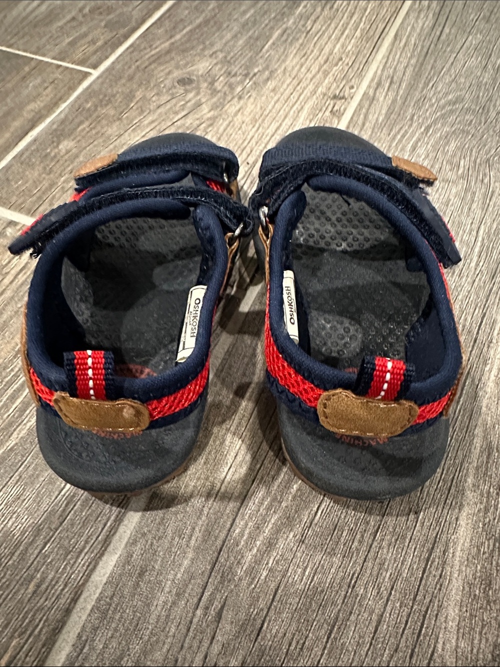 OshKosh B'gosh Navy, Red & Tan Toddler Open-Toe Sandals - Picture 4 of 6